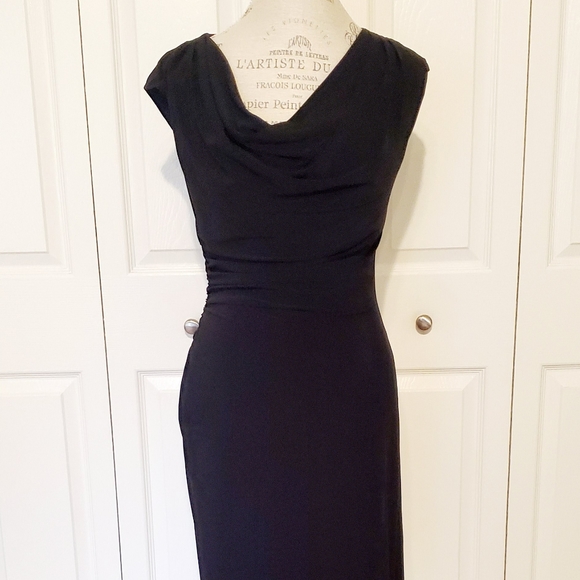 Ronni Nicole Black Drape Lined Dress Size 6 - Picture 13 of 14
